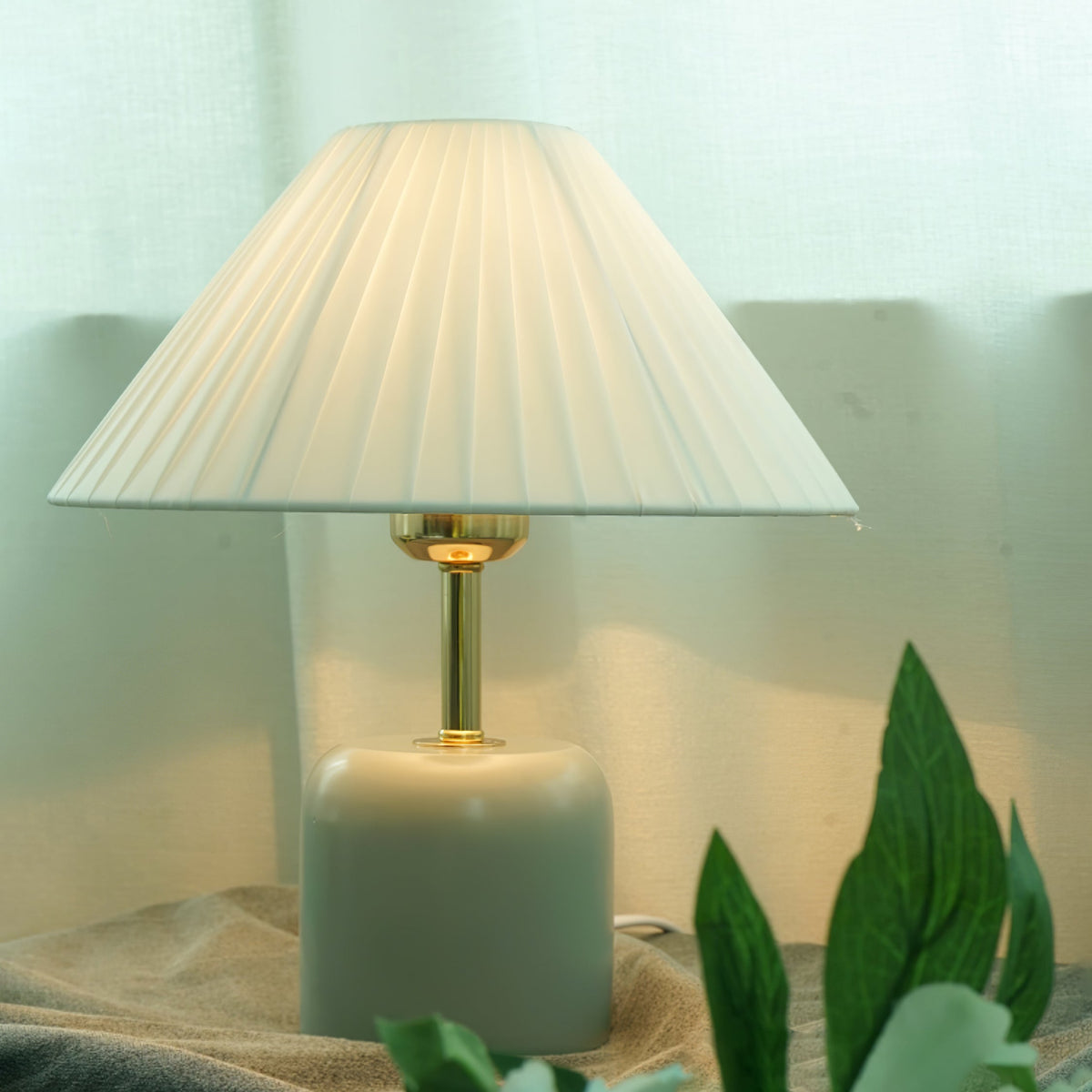 Sage Pleat Table Lamp