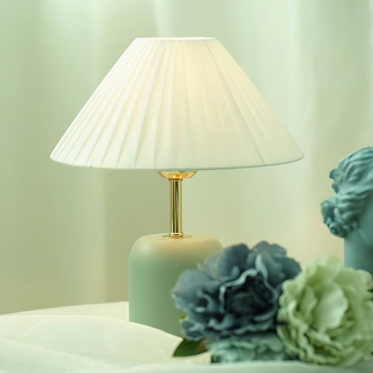 Sage Pleat Table Lamp