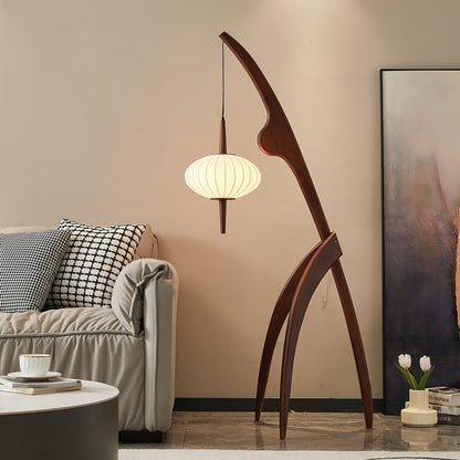 Bow Timber Floor Lamp
