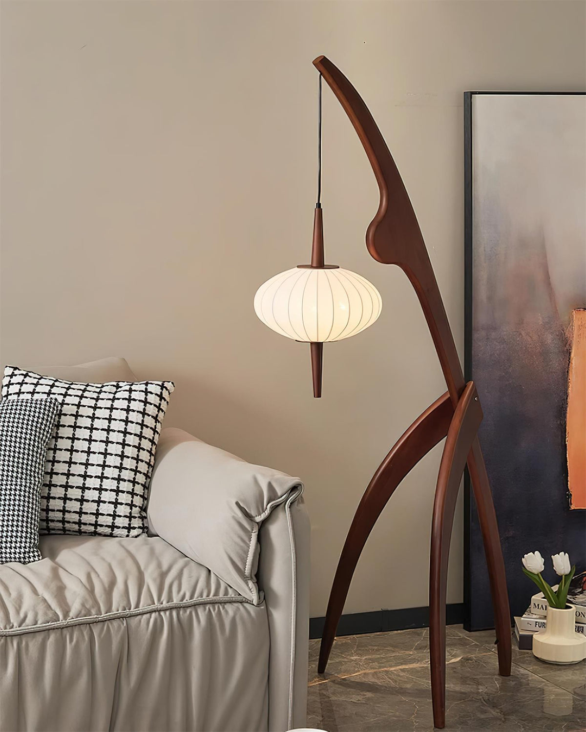 Bow Timber Floor Lamp