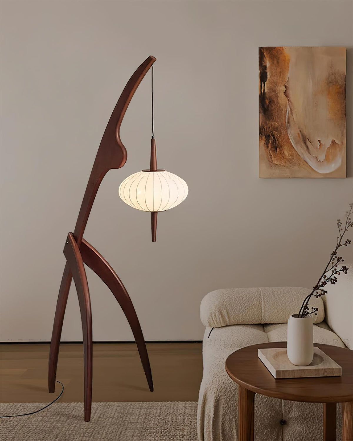 Bow Timber Floor Lamp