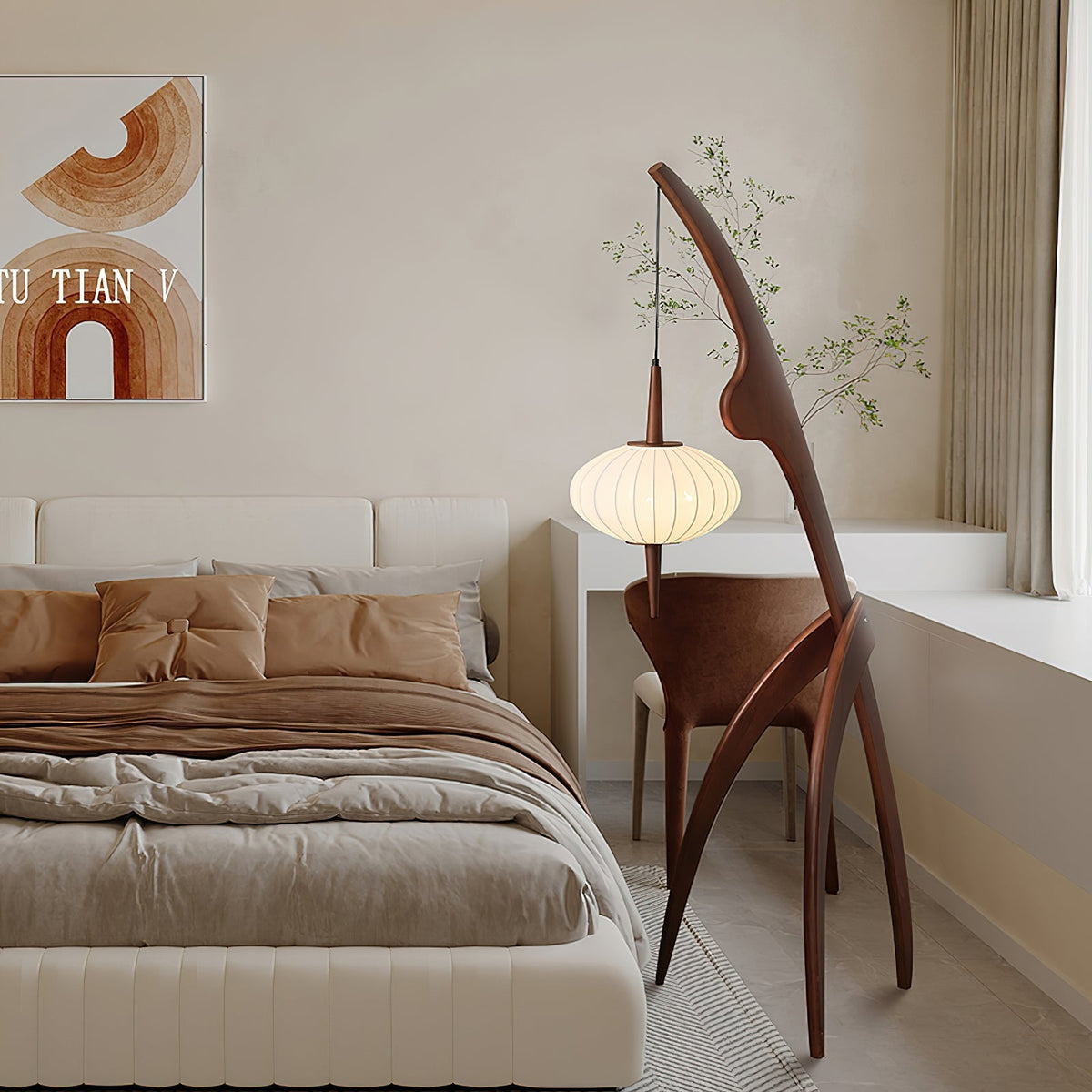Bow Timber Floor Lamp