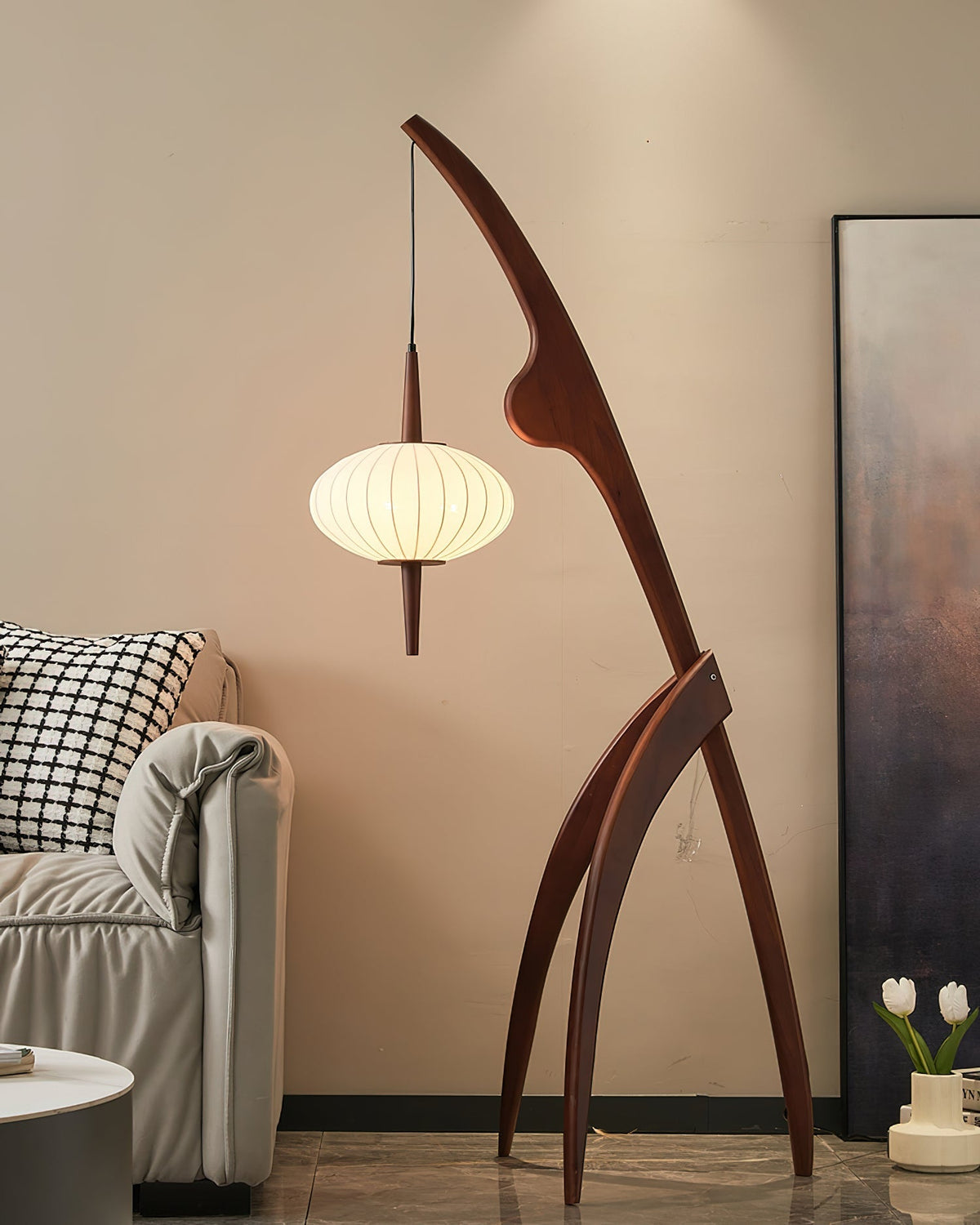 Bow Timber Floor Lamp