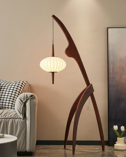 Bow Timber Floor Lamp