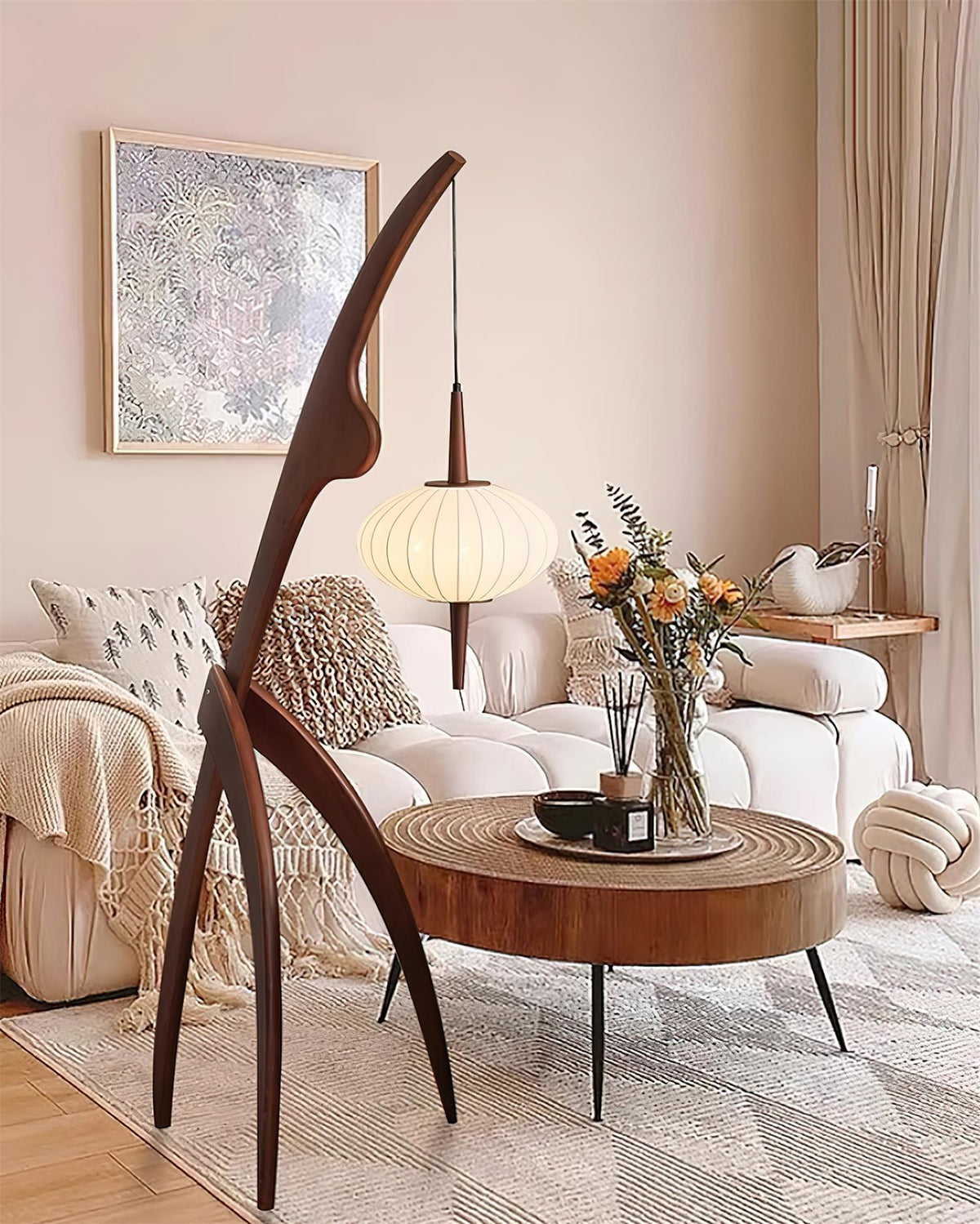 Bow Timber Floor Lamp