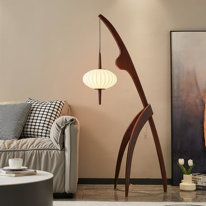 Bow Timber Floor Lamp