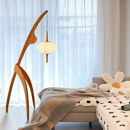 Bow Timber Floor Lamp