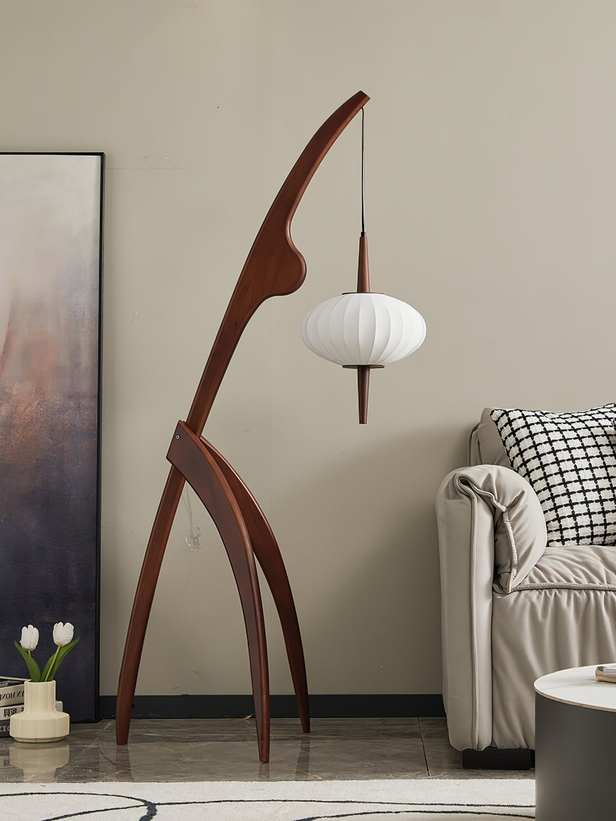 Bow Timber Floor Lamp