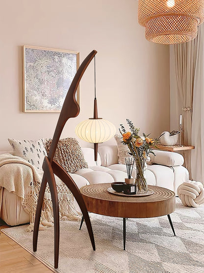 Bow Timber Floor Lamp