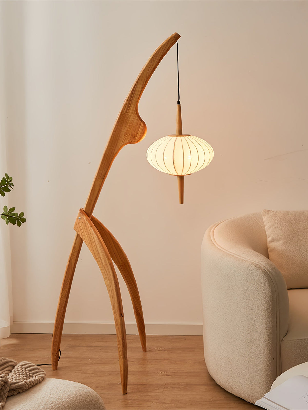 Bow Timber Floor Lamp