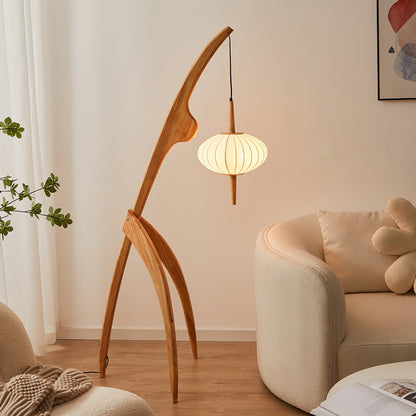 Bow Timber Floor Lamp