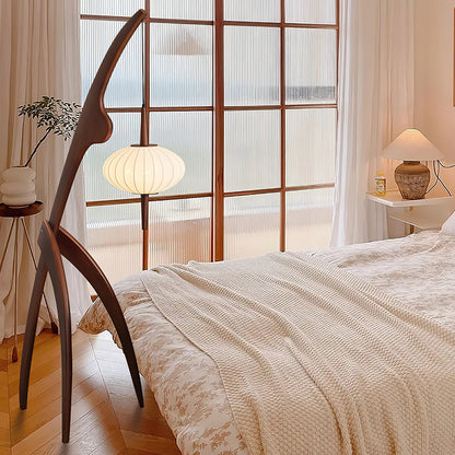 Bow Timber Floor Lamp