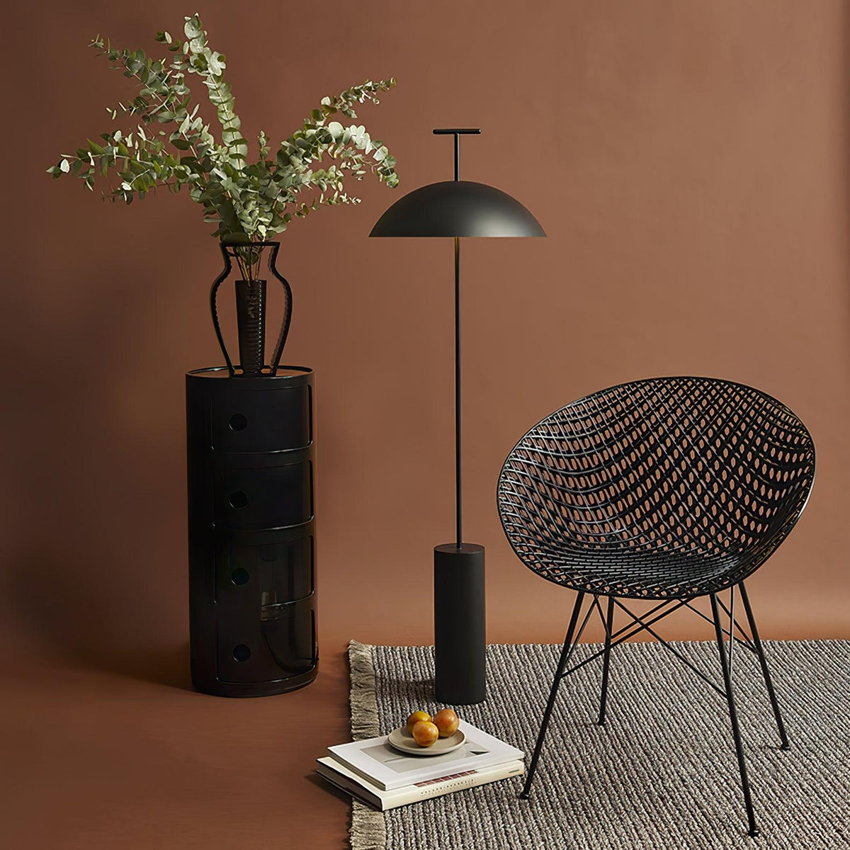 Obsidian Dome Floor Lamp