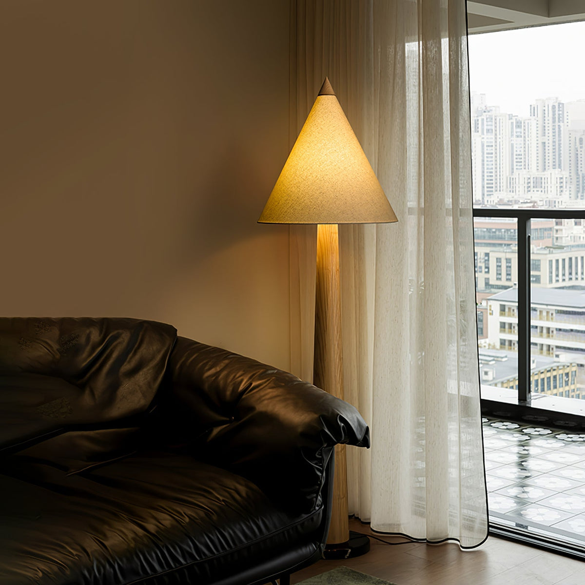 Taper Timber Floor Lamp