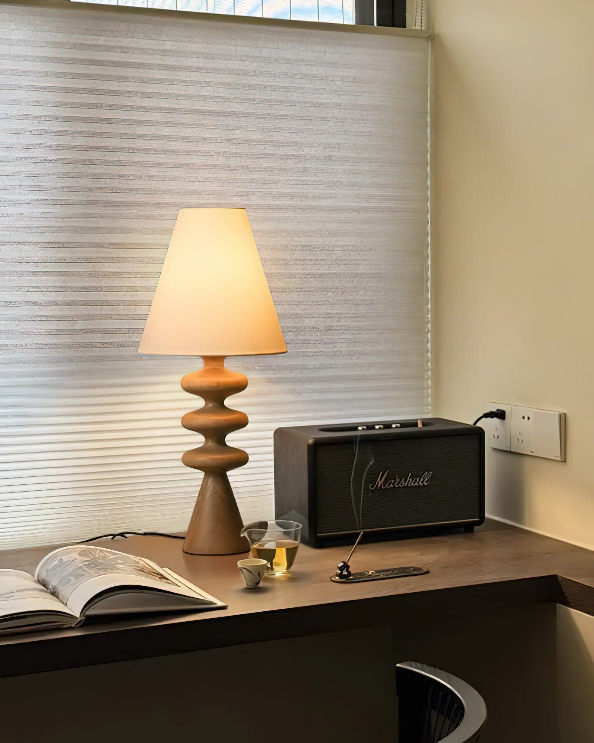 Stacked Timber Table Lamp
