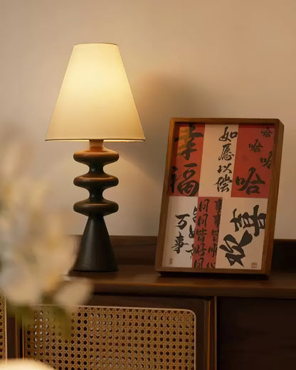 Stacked Timber Table Lamp