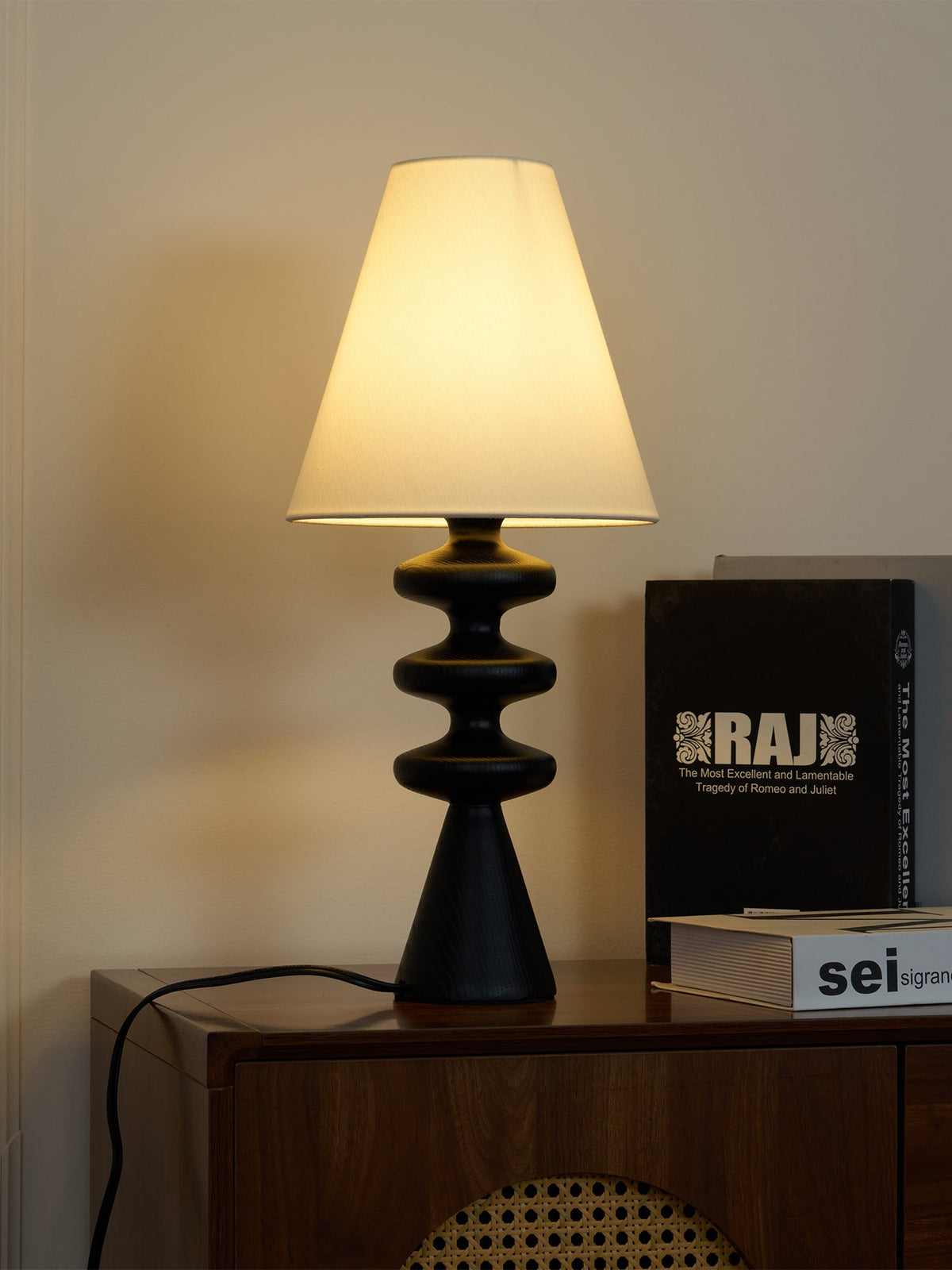 Stacked Timber Table Lamp