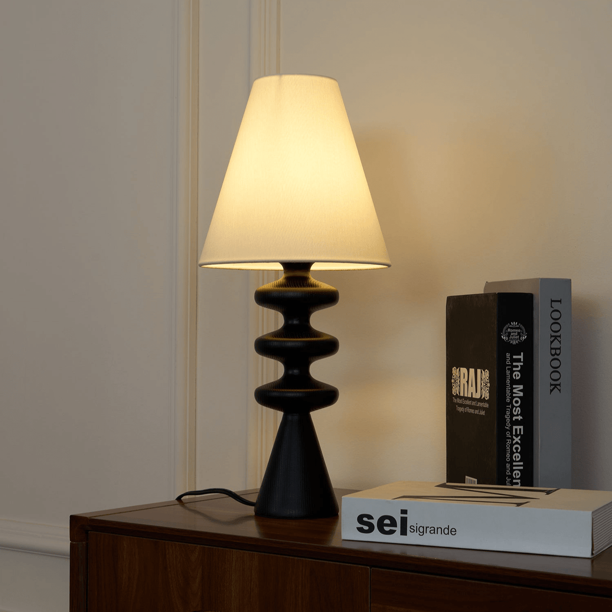 Stacked Timber Table Lamp