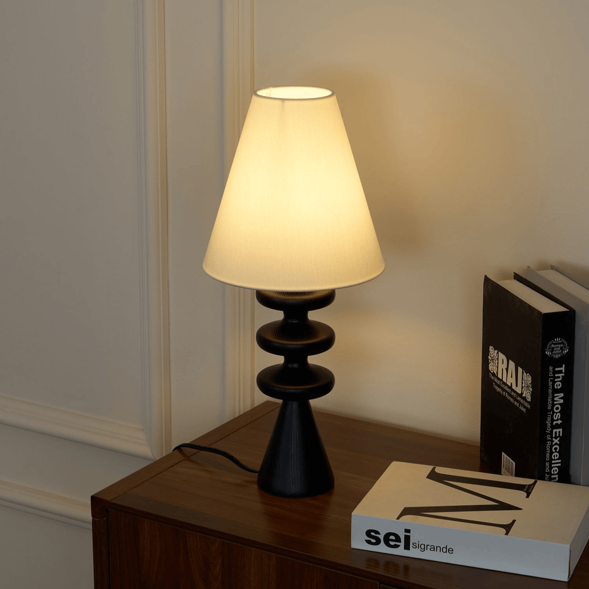 Stacked Timber Table Lamp