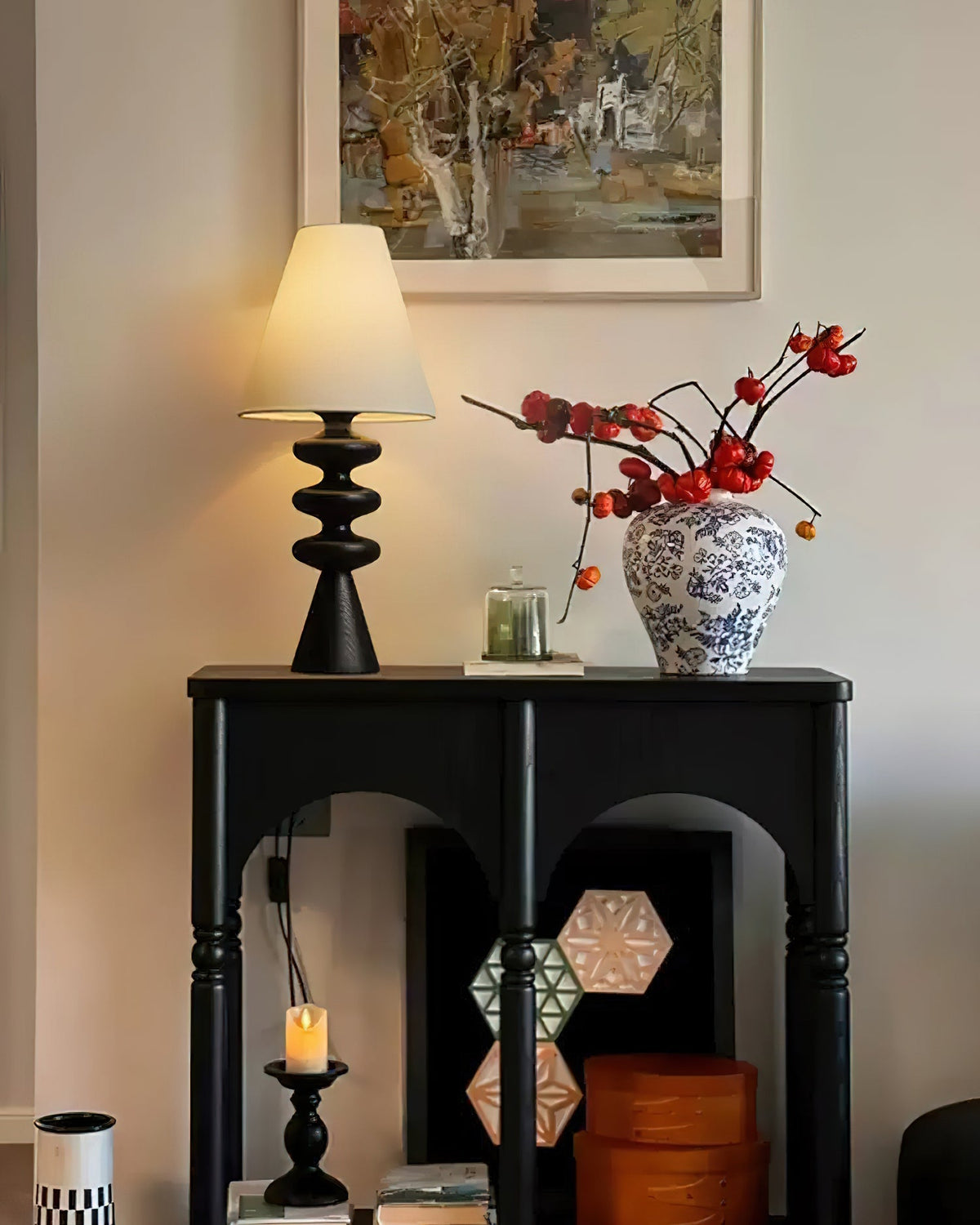 Stacked Timber Table Lamp