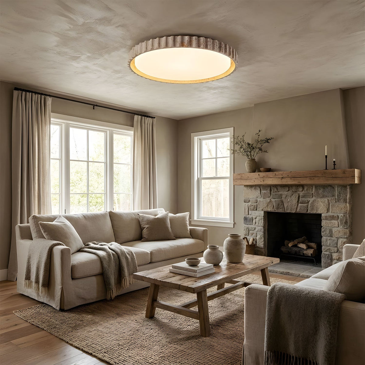 Reed Fluted Ceiling Light