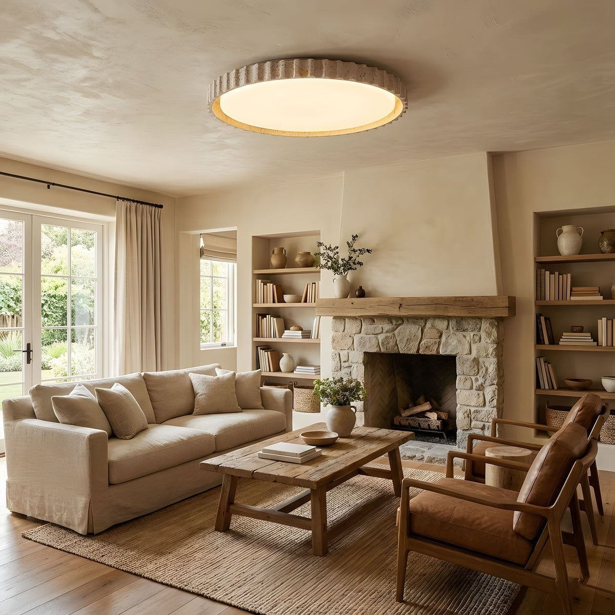 Reed Fluted Ceiling Light