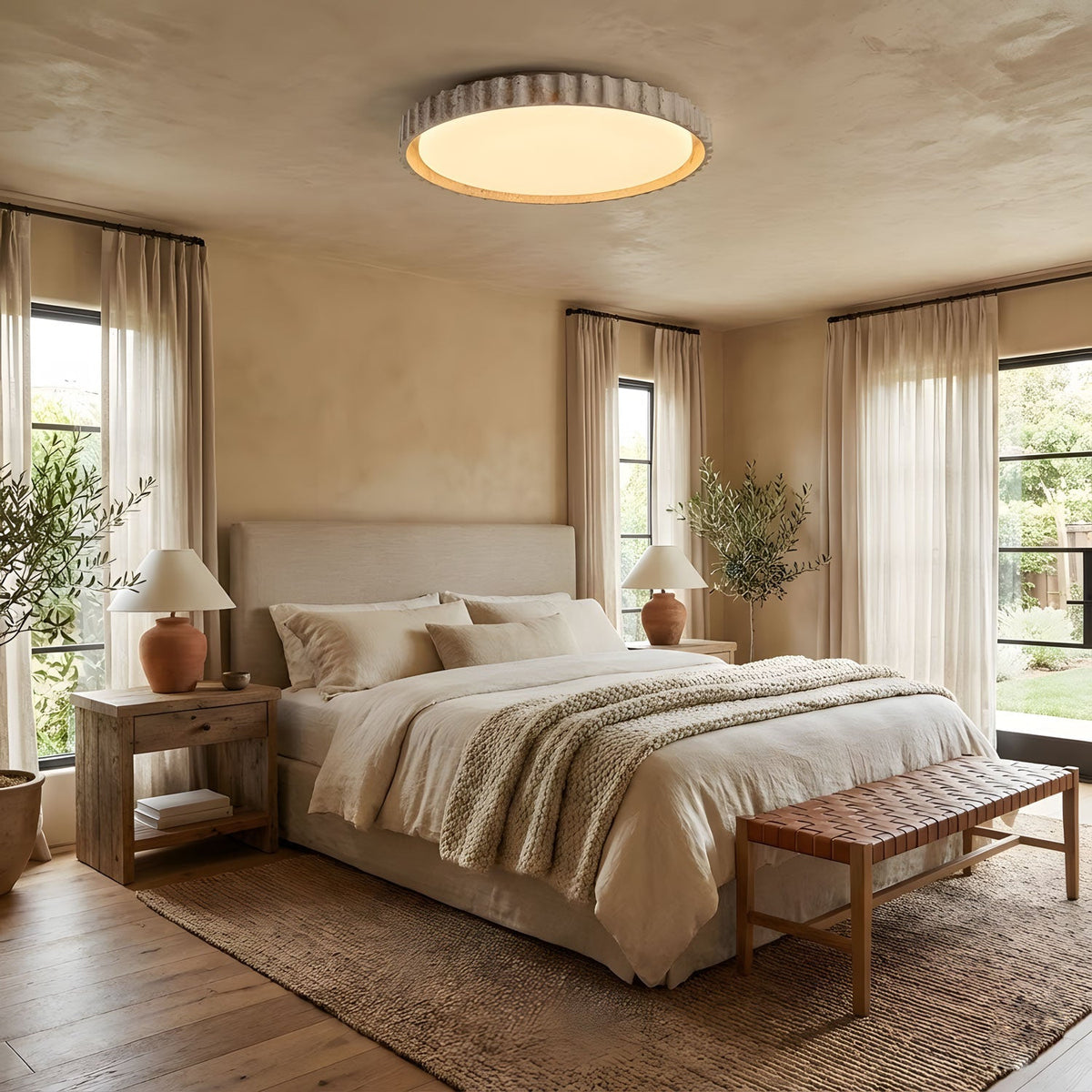 Reed Fluted Ceiling Light