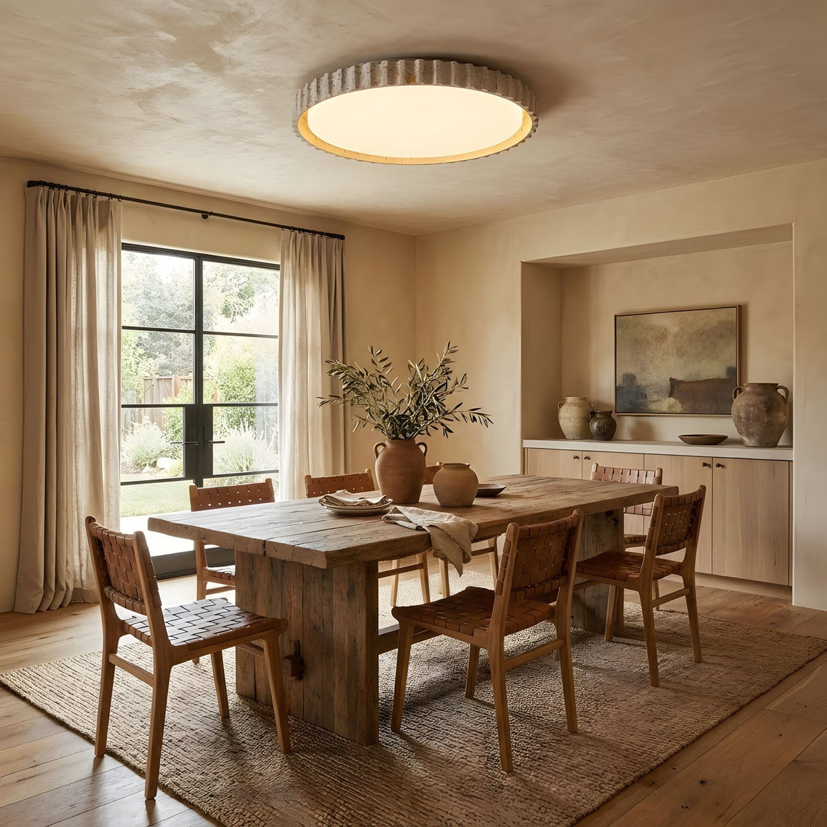 Reed Fluted Ceiling Light