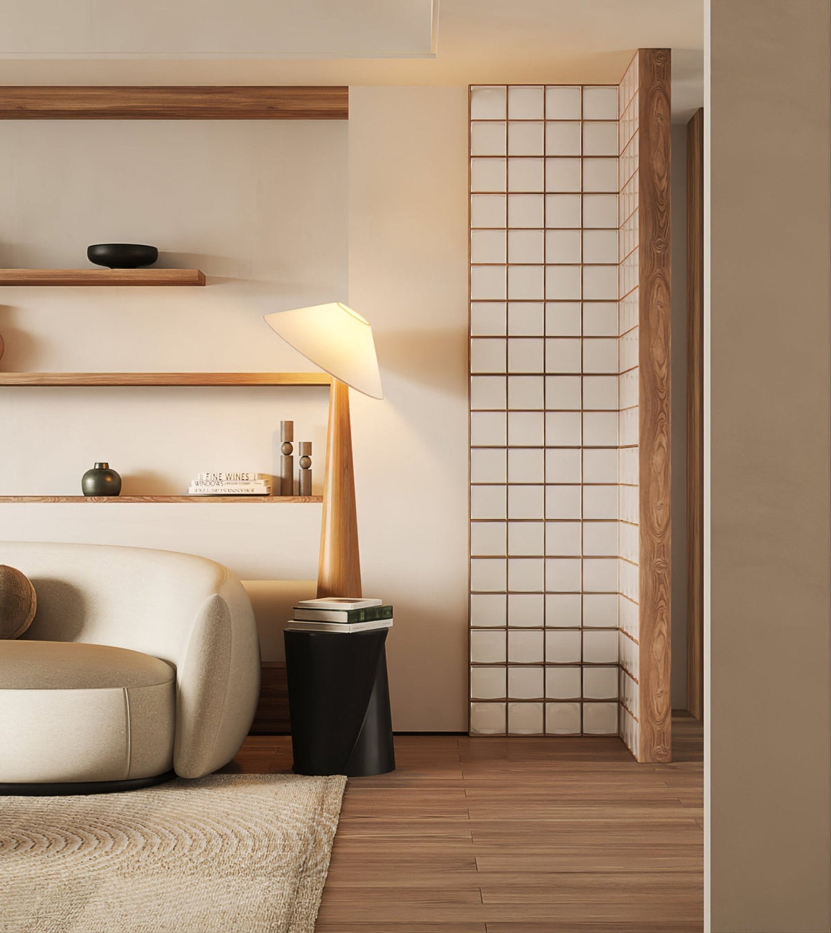 Tilt Timber Floor Lamp