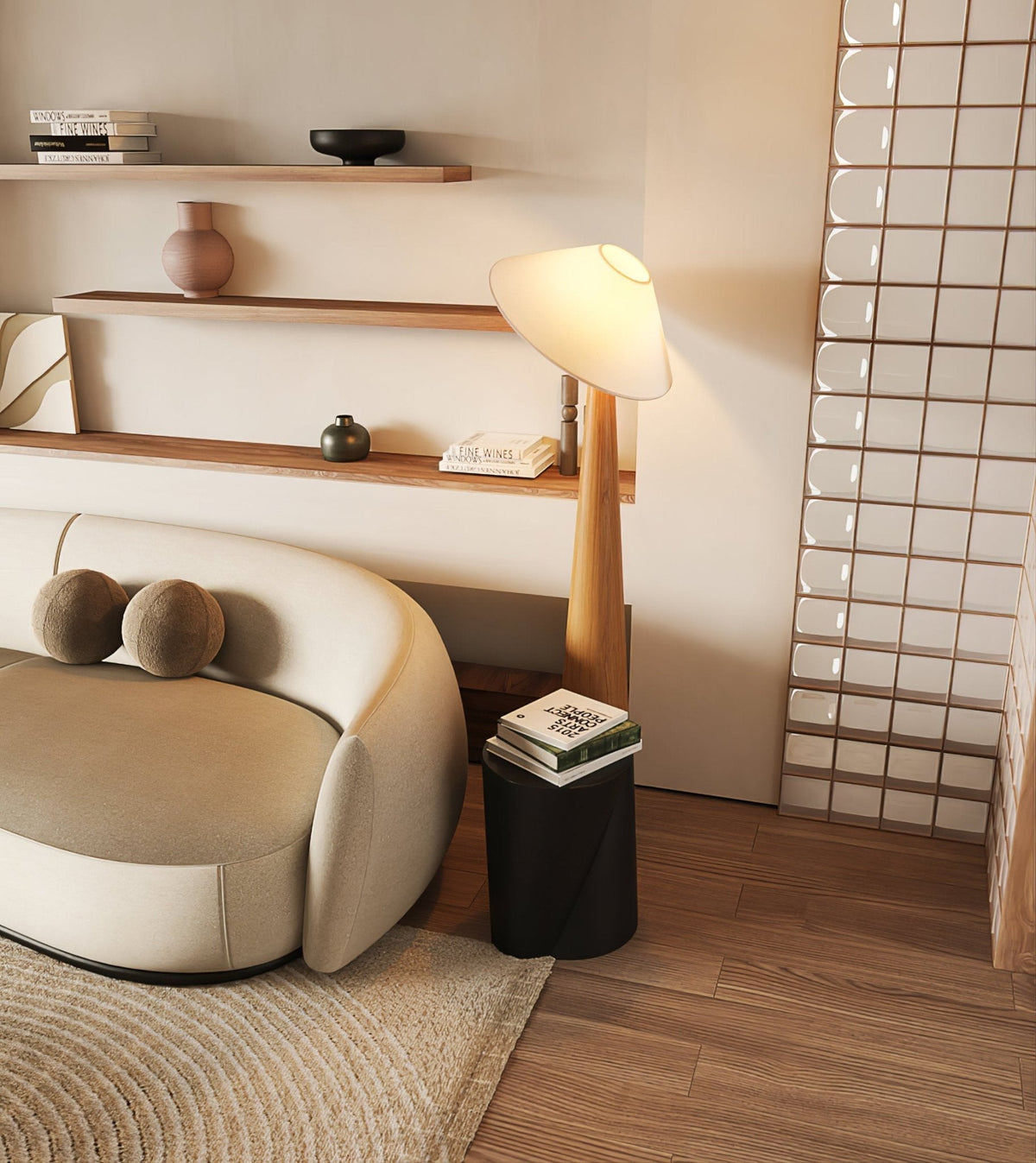 Tilt Timber Floor Lamp