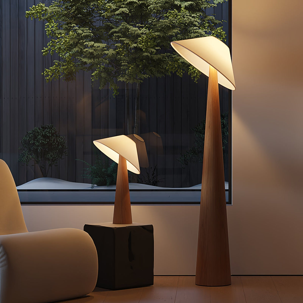 Tilt Timber Floor Lamp