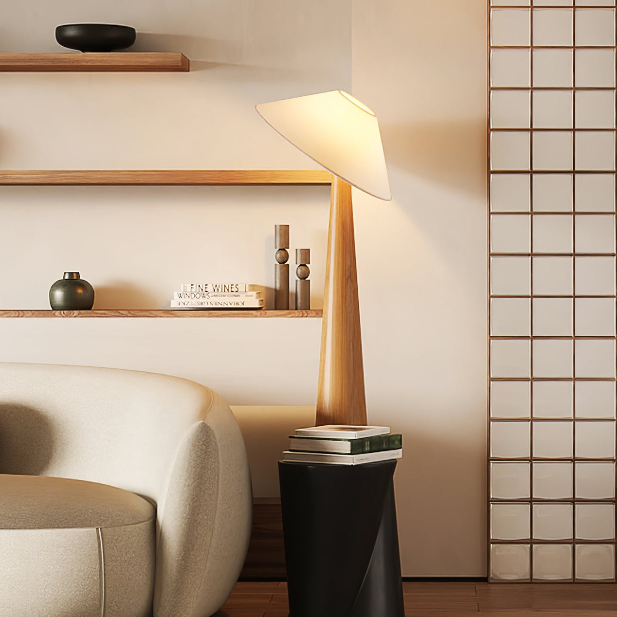 Tilt Timber Floor Lamp
