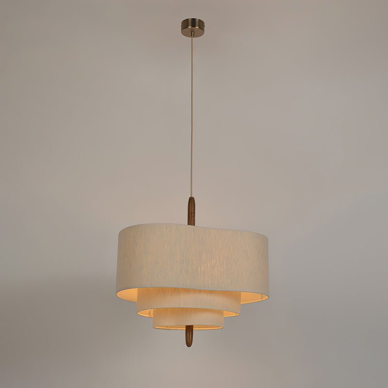 Layered Linen Pendant Light