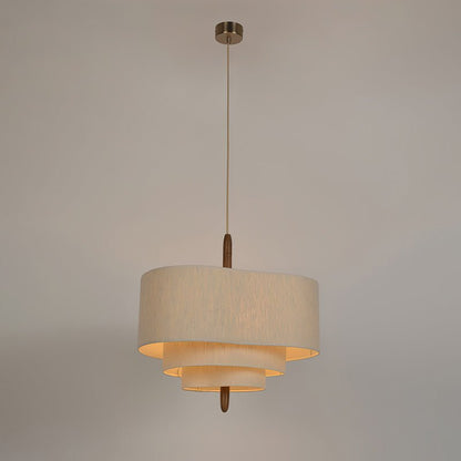 Layered Linen Pendant Light