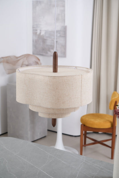 Layered Linen Pendant Light