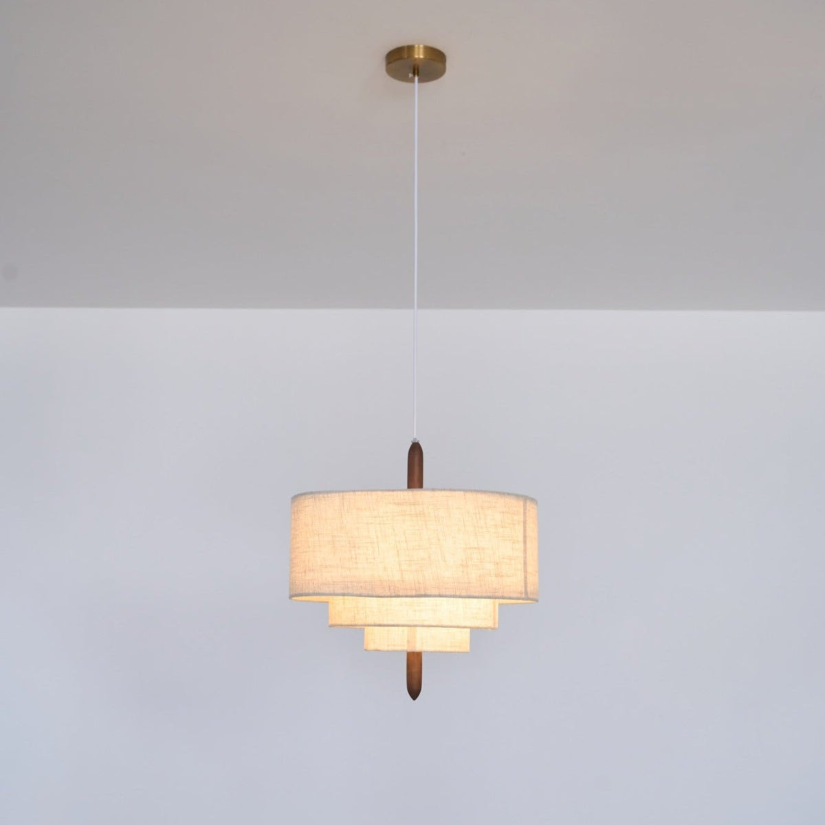 Layered Linen Pendant Light