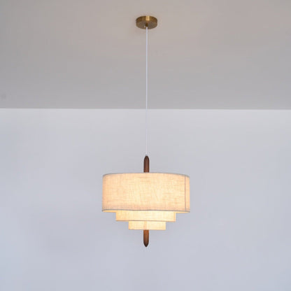 Layered Linen Pendant Light