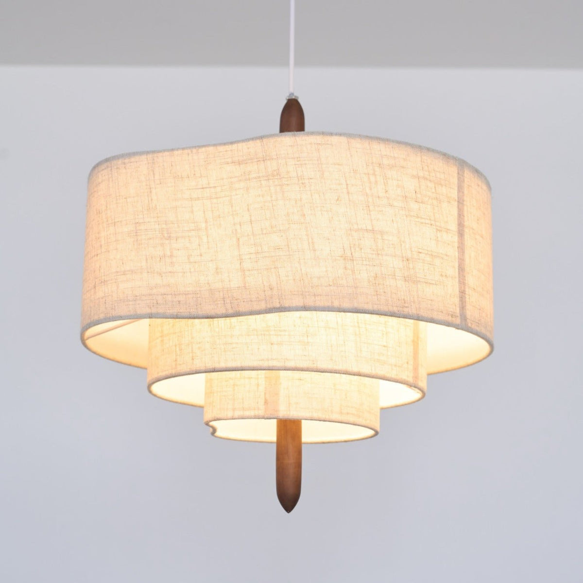 Layered Linen Pendant Light