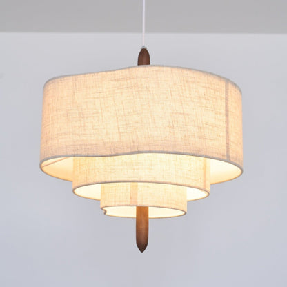 Layered Linen Pendant Light