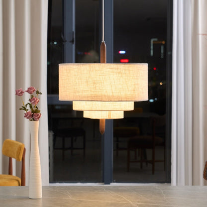 Layered Linen Pendant Light
