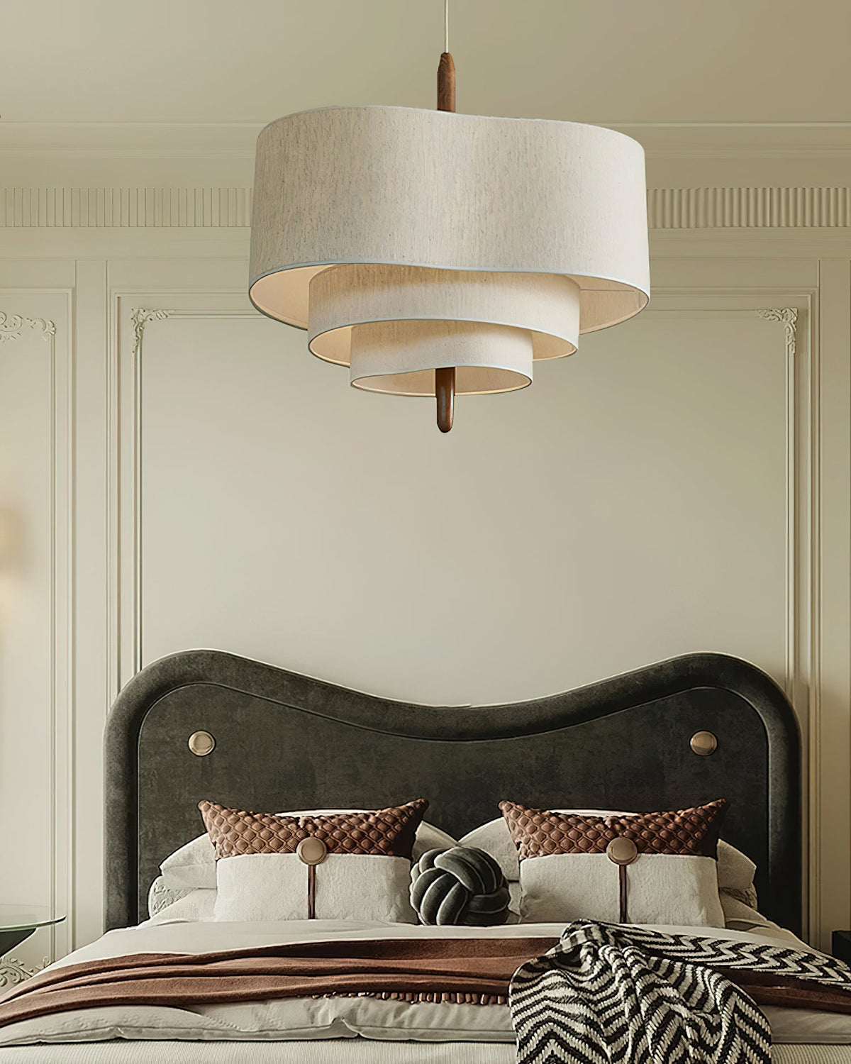 Layered Linen Pendant Light