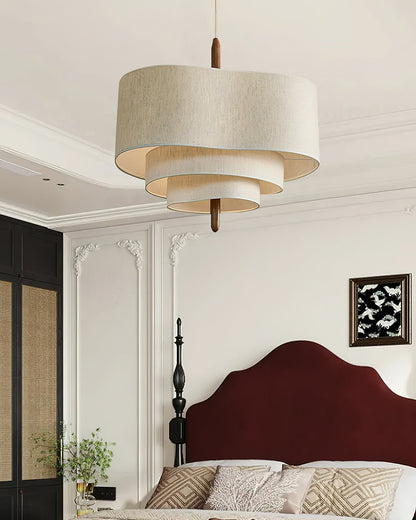 Layered Linen Pendant Light