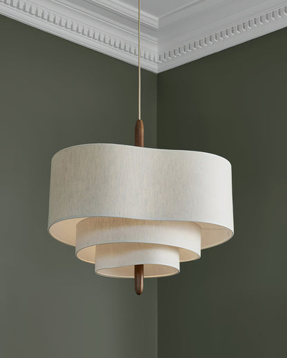 Layered Linen Pendant Light