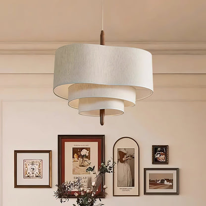 Layered Linen Pendant Light