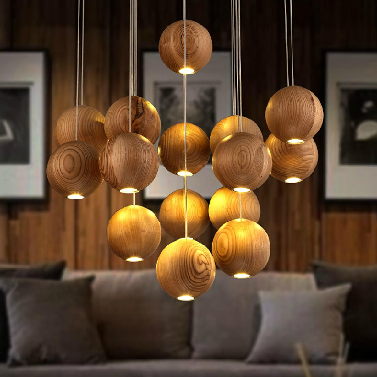 Timber Cluster Pendant Light